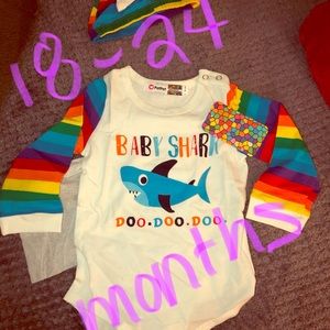 18-24 month Baby-shark Onesie with Hat